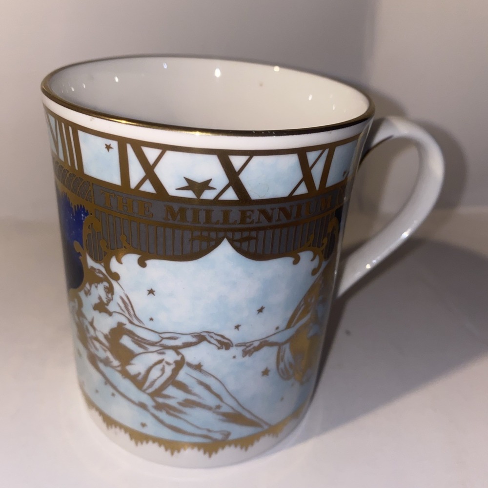 Royal Worcester Bone China Commemorative Coffee Mug for the Millennium 2000 Y2K